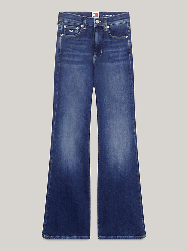 denim sylvia ausgestellte jeans mit hohem bund für damen - tommy jeans