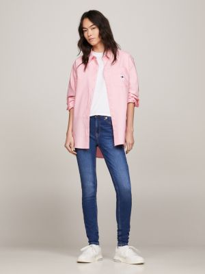 denim nora skinny jeans mit mittelhohem bund für damen - tommy jeans