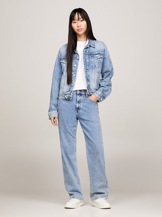 denim betsy mid rise wide leg faded jeans for women tommy jeans