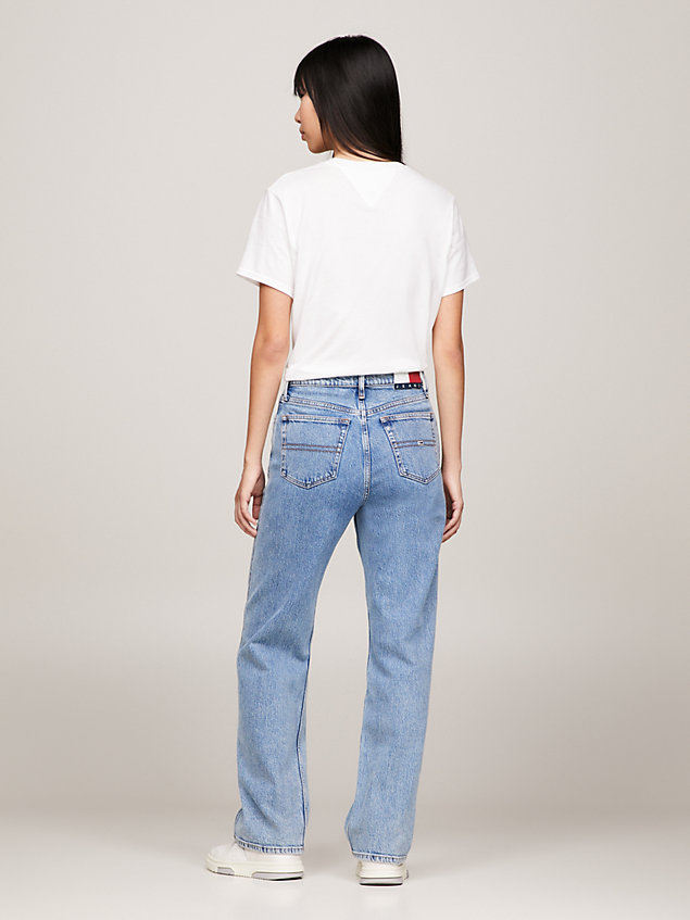 denim betsy jeans mit weitem bein und mittelhohem bund für damen - tommy jeans