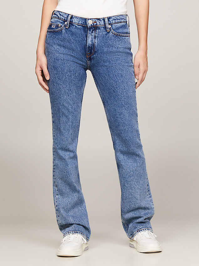 denim maddie bootcut jeans mit mittelhohem bund für damen - tommy jeans