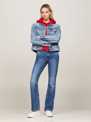 denim maddie bootcut jeans mit mittelhohem bund für damen - tommy jeans