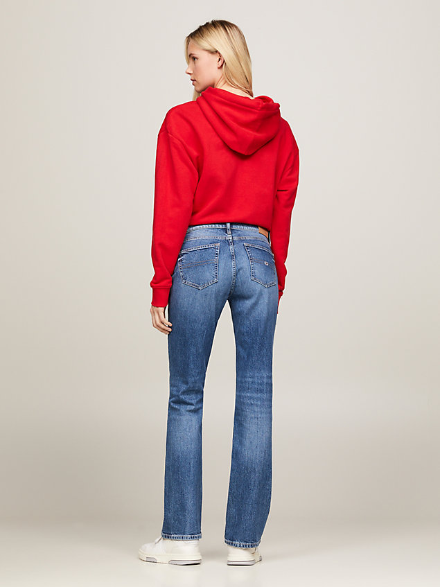 denim maddie mid rise bootcut faded jeans for women tommy jeans