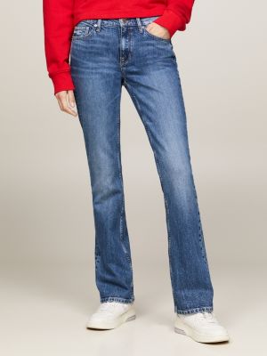 Maddie Mid Rise Bootcut Faded Jeans, Denim