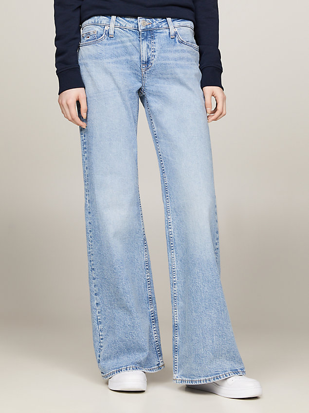 denim sophie ausgestellte jeans mit niedrigem bund für damen - tommy jeans