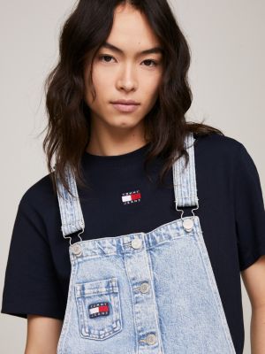 Tommy Jeans Curve DUNGAREE DRESS MIDI - Denim dress - blue denim 