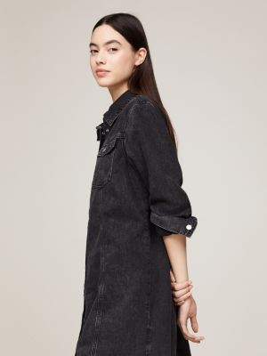 Robe chemise trapeze en denim longueur genou Denim Tommy Hilfiger