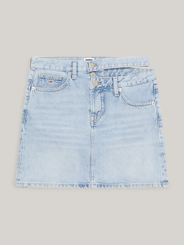 denim mom fit minirock mit cut-out für damen - tommy jeans