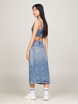 Denim midi shop skirt overalls