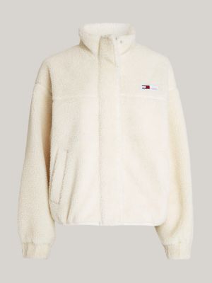 Sudadera Tommy Hilfiger Mujer Peluche Moda Casual blanco M Tommy