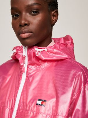 Packable Glossy Chicago Windbreaker, Pink