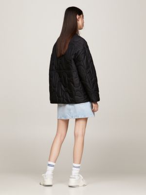 Collarless Padded Quilted Liner Jacket