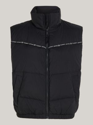 Wattierte Puffer-Weste mit Logo-Tape | | Hilfiger Schwarz Tommy