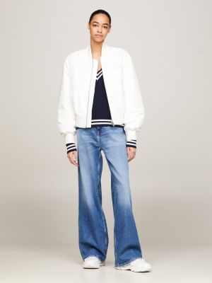 bomber classics con logo bianco da donne tommy jeans