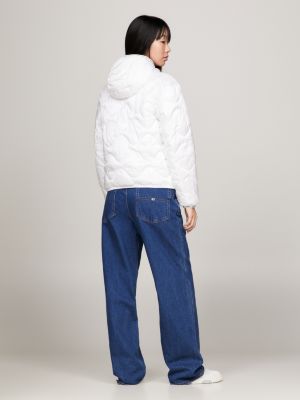 Quilted Hooded Puffer Jacket | White | Tommy Hilfiger