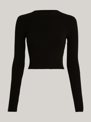black logo tape crew neck jumper for women tommy jeans