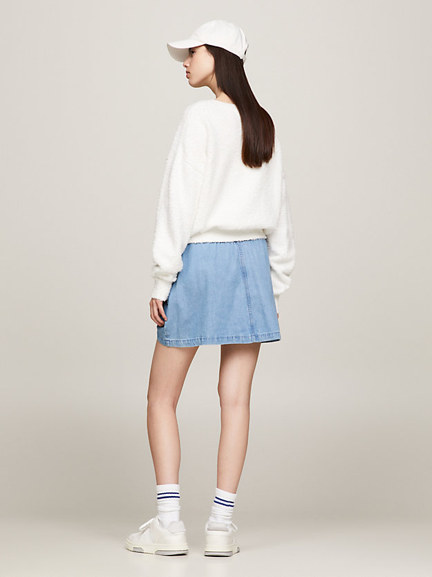 white oversized logo boxy fit jumper for women tommy jeans