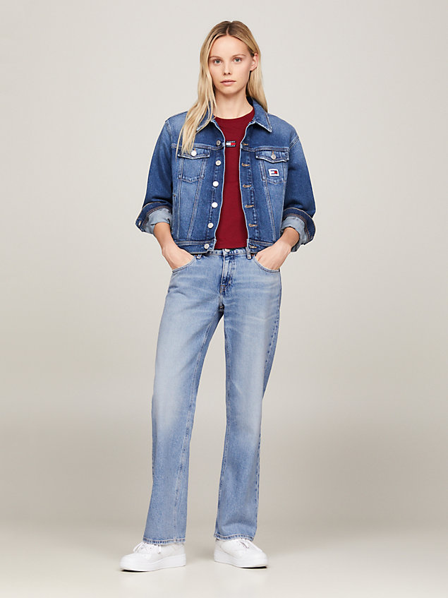 denim sophie low rise straight faded jeans for women tommy jeans
