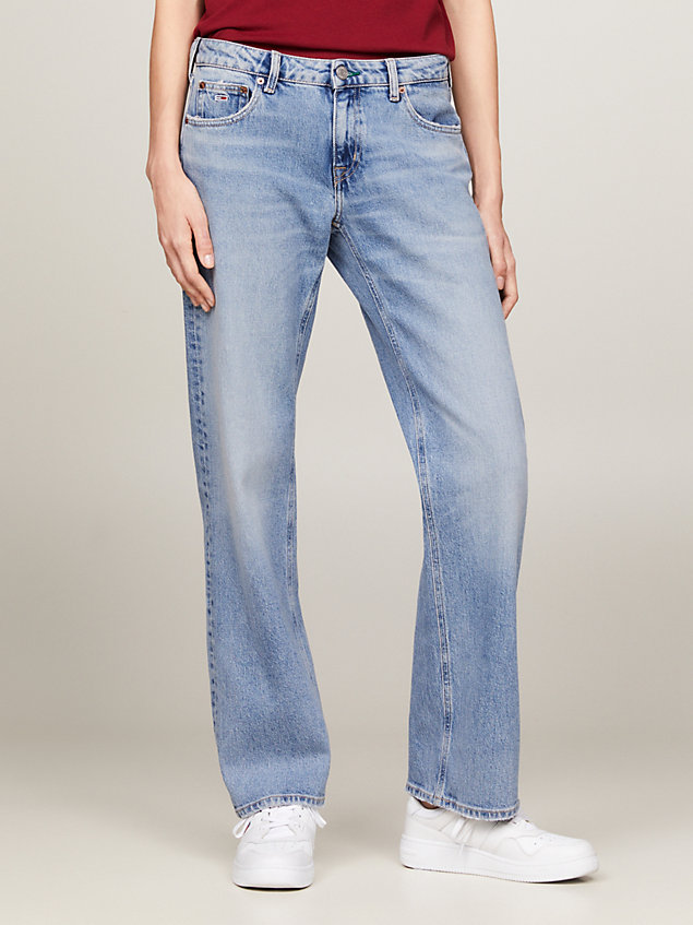 denim sophie low rise straight faded jeans for women tommy jeans