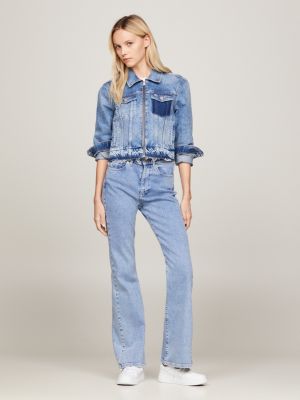 denim ausgestellte sylvia jeans mit hohem bund für damen - tommy jeans