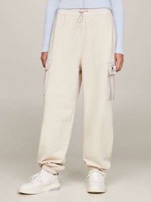 Pantalones deportivos de tela con encaje para mujer, ropa