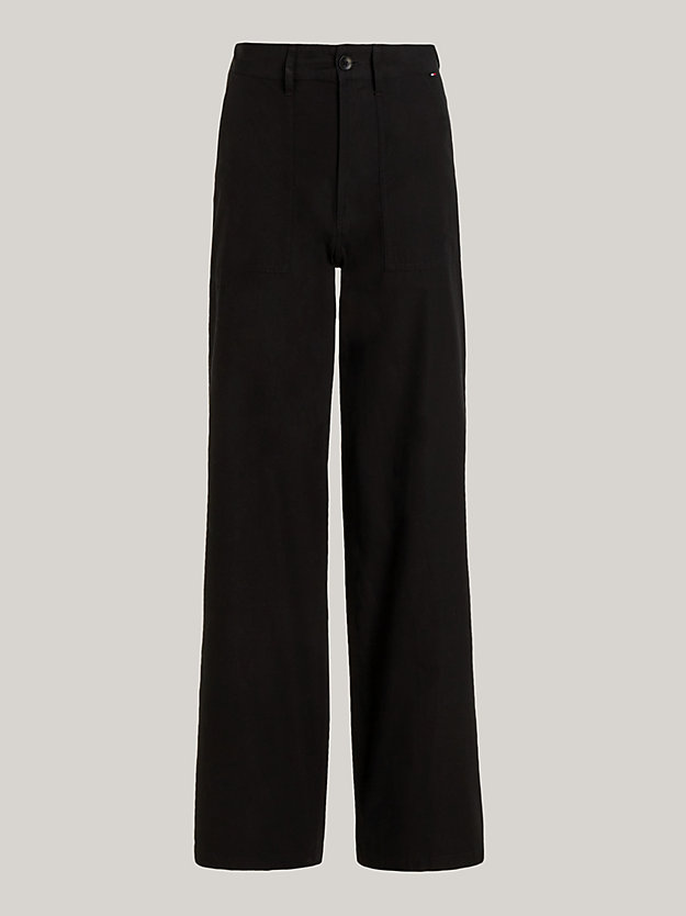 black claire high rise wide leg cargo trousers for women tommy jeans