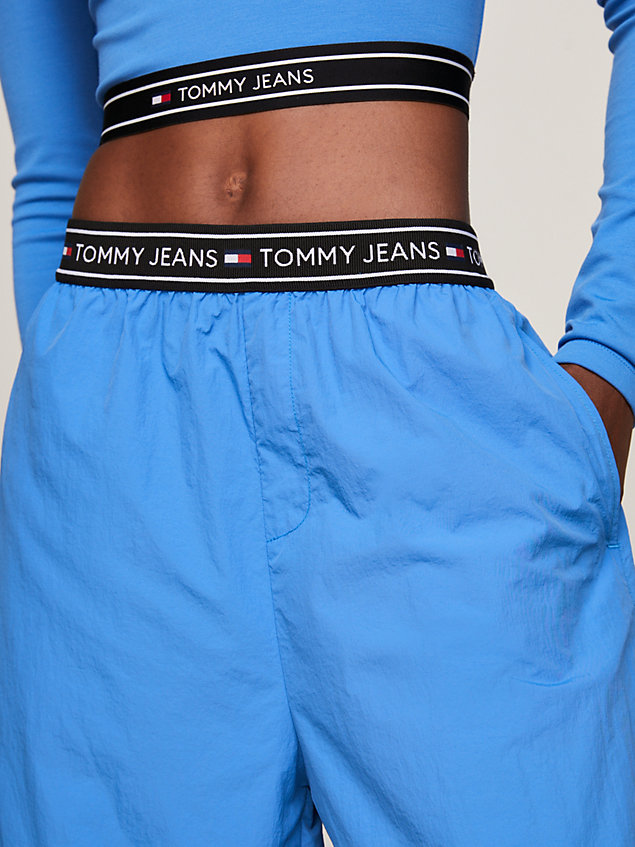 blue repeat logo waistband baggy fit joggers for women tommy jeans