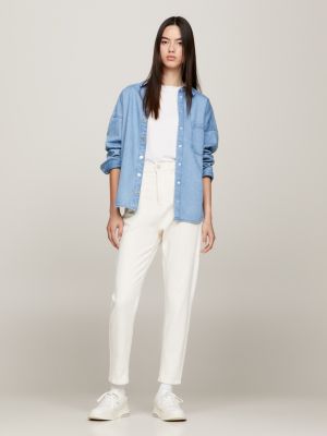 white mom slim jeans mit ultrahohem bund für damen - tommy jeans