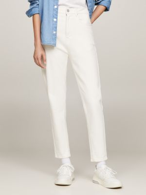 White jeans hot sale mom fit