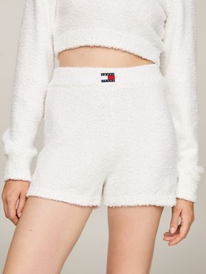 Badge Knit Shorts White Tommy Hilfiger