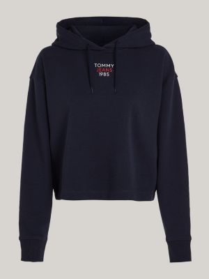 Essential Cropped Relaxed Hoody | Blue | Tommy Hilfiger