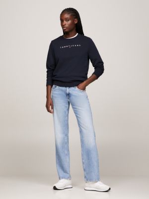 Essential Logo Crew Neck Sweatshirt Blue Tommy Hilfiger