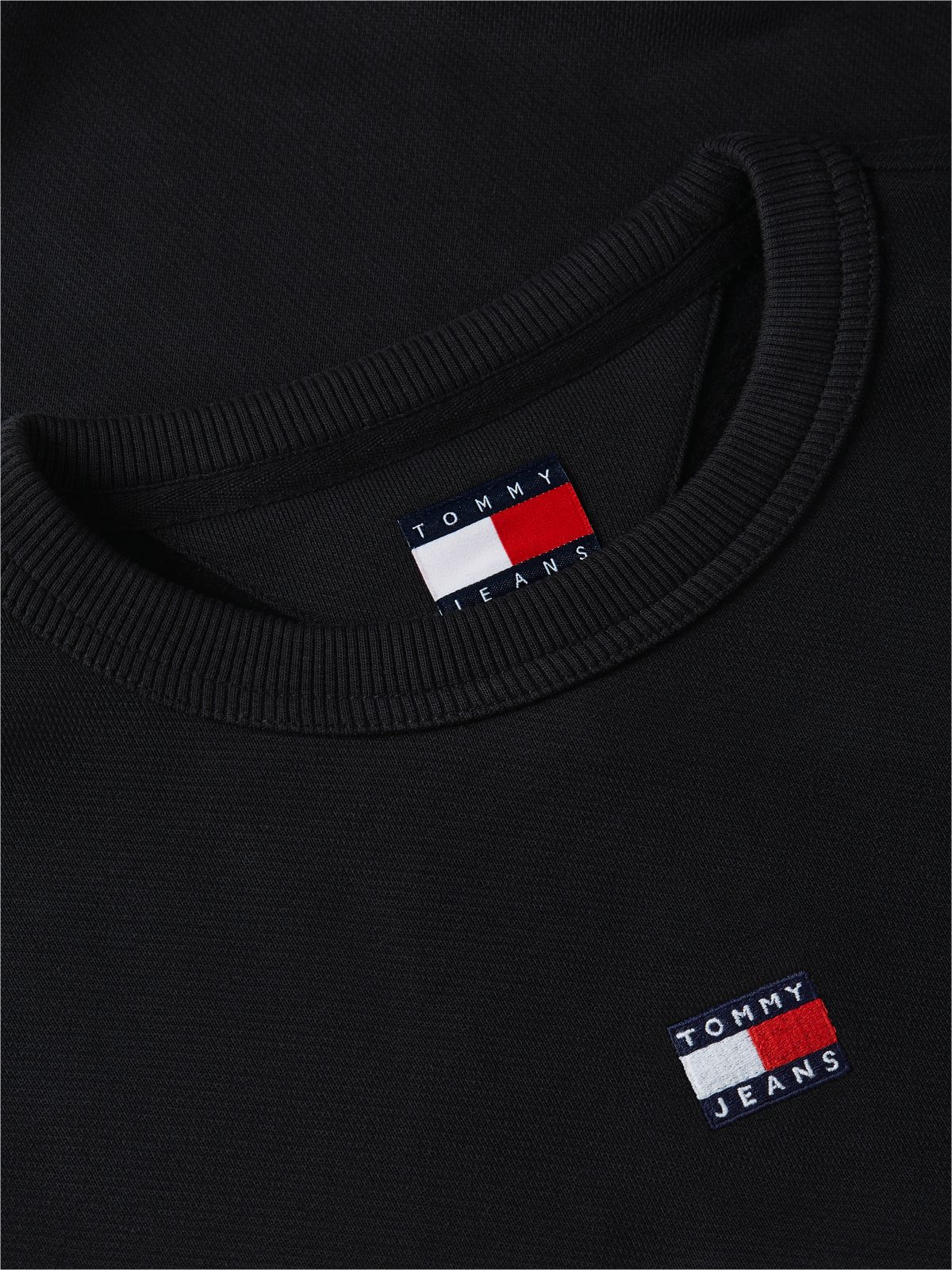 Tommy Badge Boxy Fleece Sweatshirt — Black