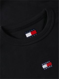Tommy Badge Boxy Fleece Sweatshirt — Black 9