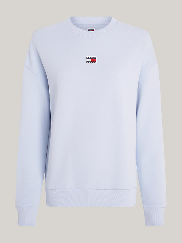 blue badge terry boxy fit sweatshirt for women tommy jeans