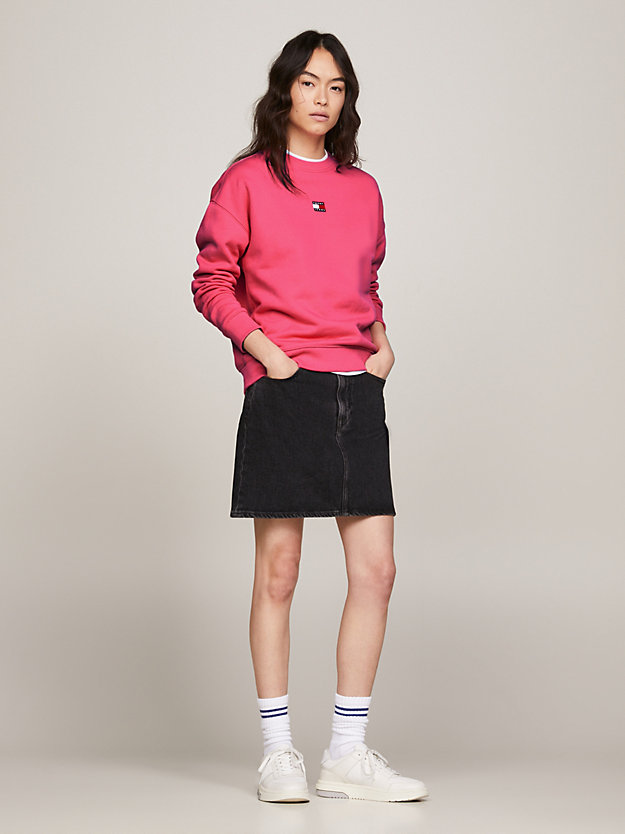 Badge Boxy Fit Sweatshirt | Pink | Tommy Hilfiger