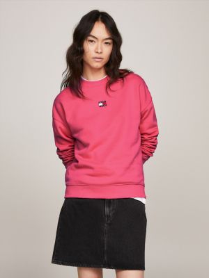 Tommy Badge Boxy Fit Sweatshirt, Pink