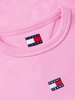 Tommy Badge Boxy Fleece Sweatshirt — Pink 6