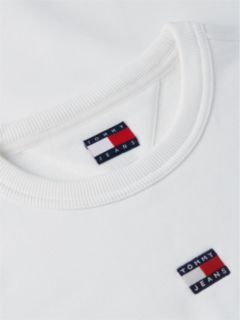 Tommy Badge Boxy Fleece Sweatshirt — White 6