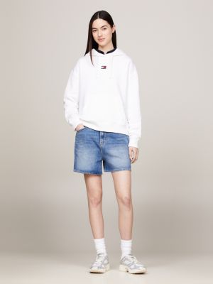 grey badge boxy hoody for women tommy jeans