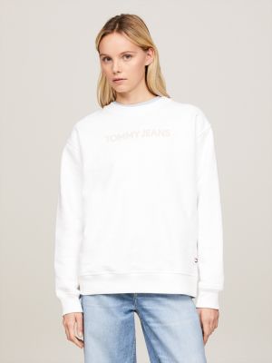 Classics Bold Logo Relaxed Fit Sweatshirt | White | Tommy Hilfiger