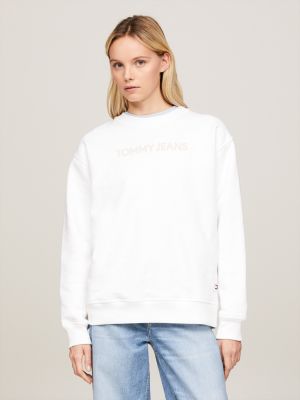 Tommy jeans white sweatshirt 2025 womens