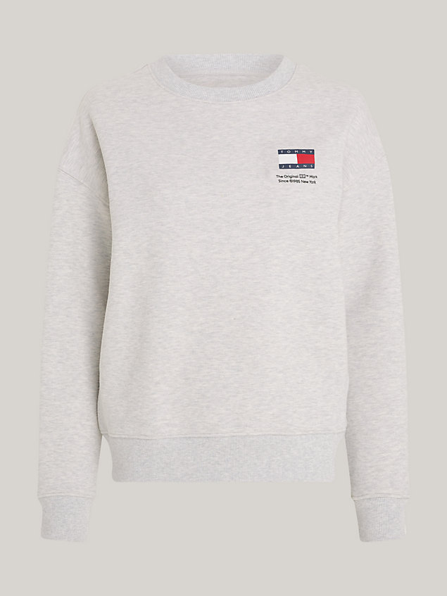 grey flag graphic crew neck boxy sweatshirt for women tommy jeans