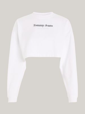 Tommy Hilfiger Women's Cropped Pullover Crewneck French Terry