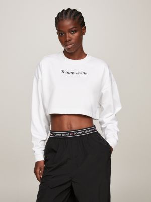 Essential Cropped Fit Sweatshirt, White