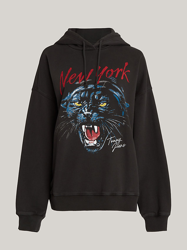 black panther graphic oversized fit hoody for women tommy jeans
