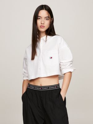 Tommy cropped hot sale shirt