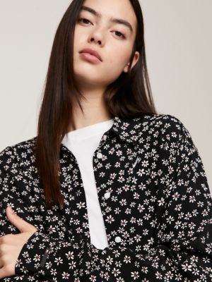 Ditsy Floral Print Boyfriend Fit Blouse Black Tommy Hilfiger