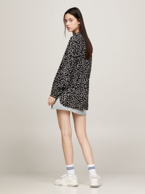 Ditsy Floral Print Boyfriend Fit Blouse Black Tommy Hilfiger