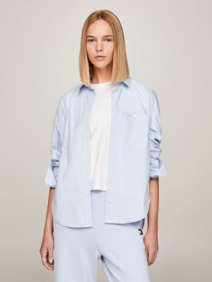 Chemise oversize avec poche plaquée - Blanc - FEMME